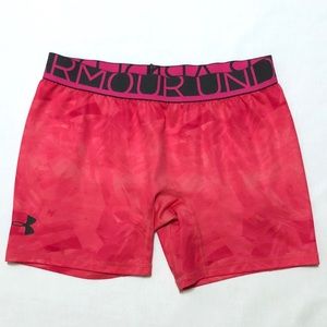 Under Armour compression shorts red